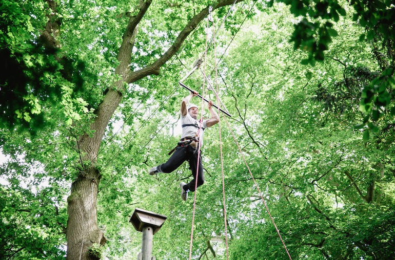 Tree top adventure course in Leeds